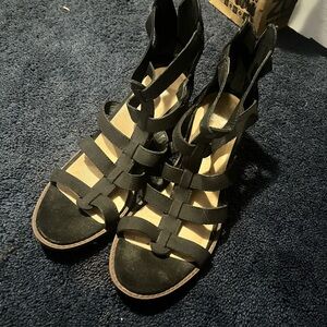 Justice Black Strappy Kids Dress Shoes